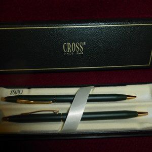 Cross Ebony & Gold Pen and Pencil Set - NEW